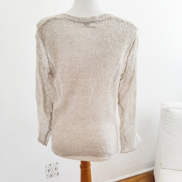 Hinge Knit Sweater • Sheer • Tan • Small but May Fit Medium - Picture 3 of 4